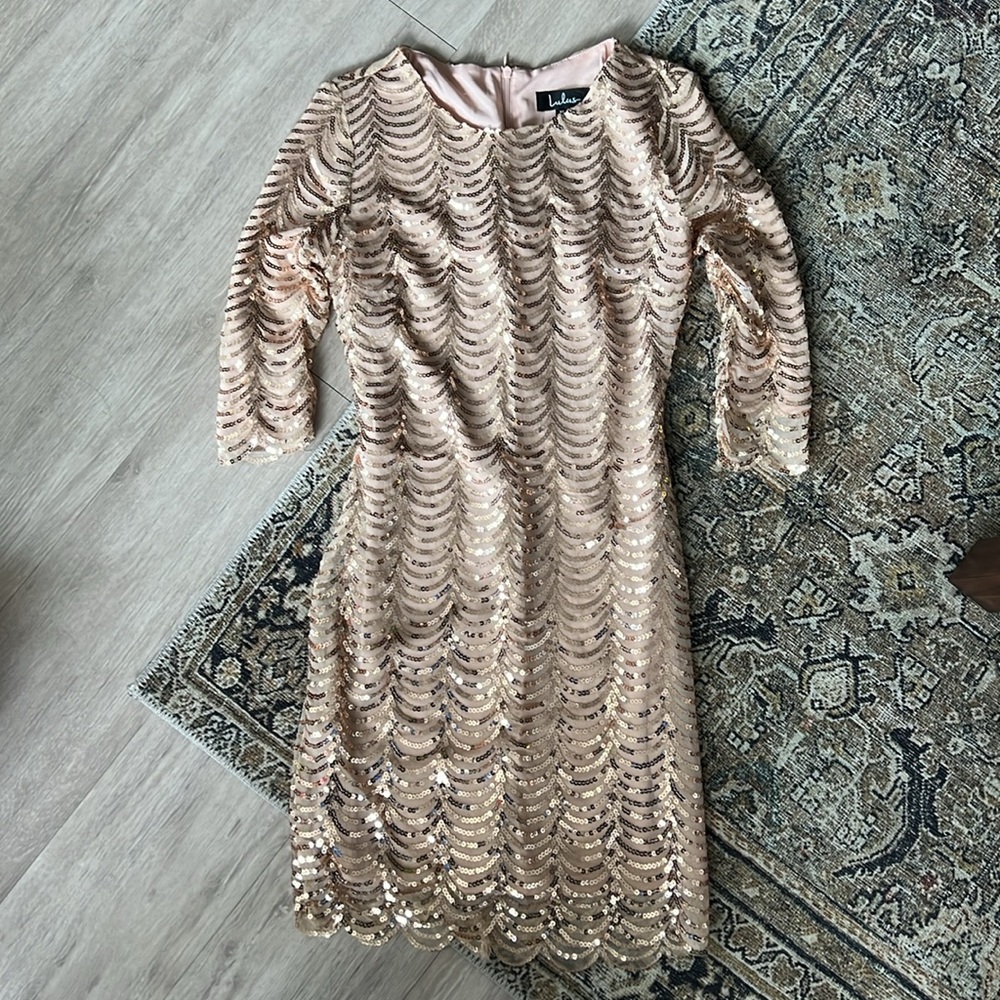 Lulu’s Rose Gold Sequin Mini Dress
